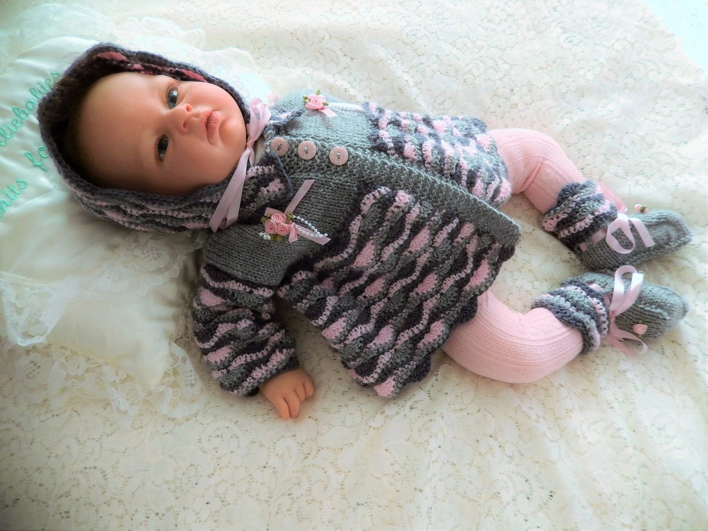 Printed Crochet and Knit Pattern 1 – Girls Matinee Set - DollieBabies