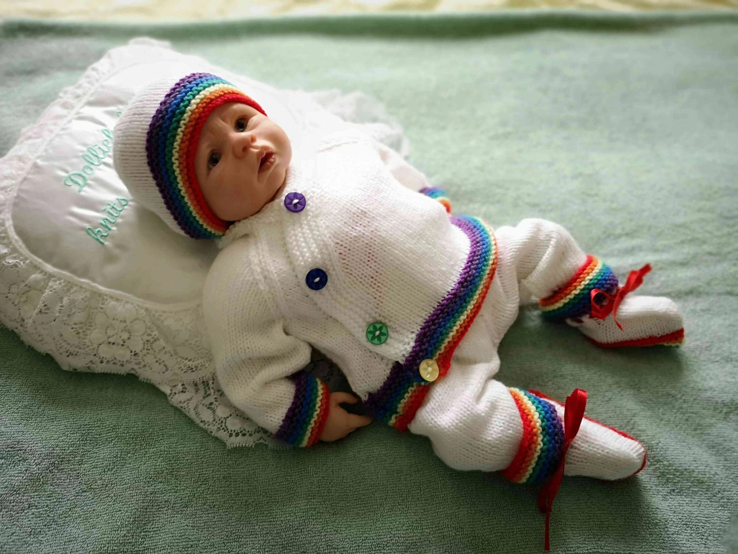 Printed Knitting Pattern 76 – Boys Kimono Style Cardigan - DollieBabies