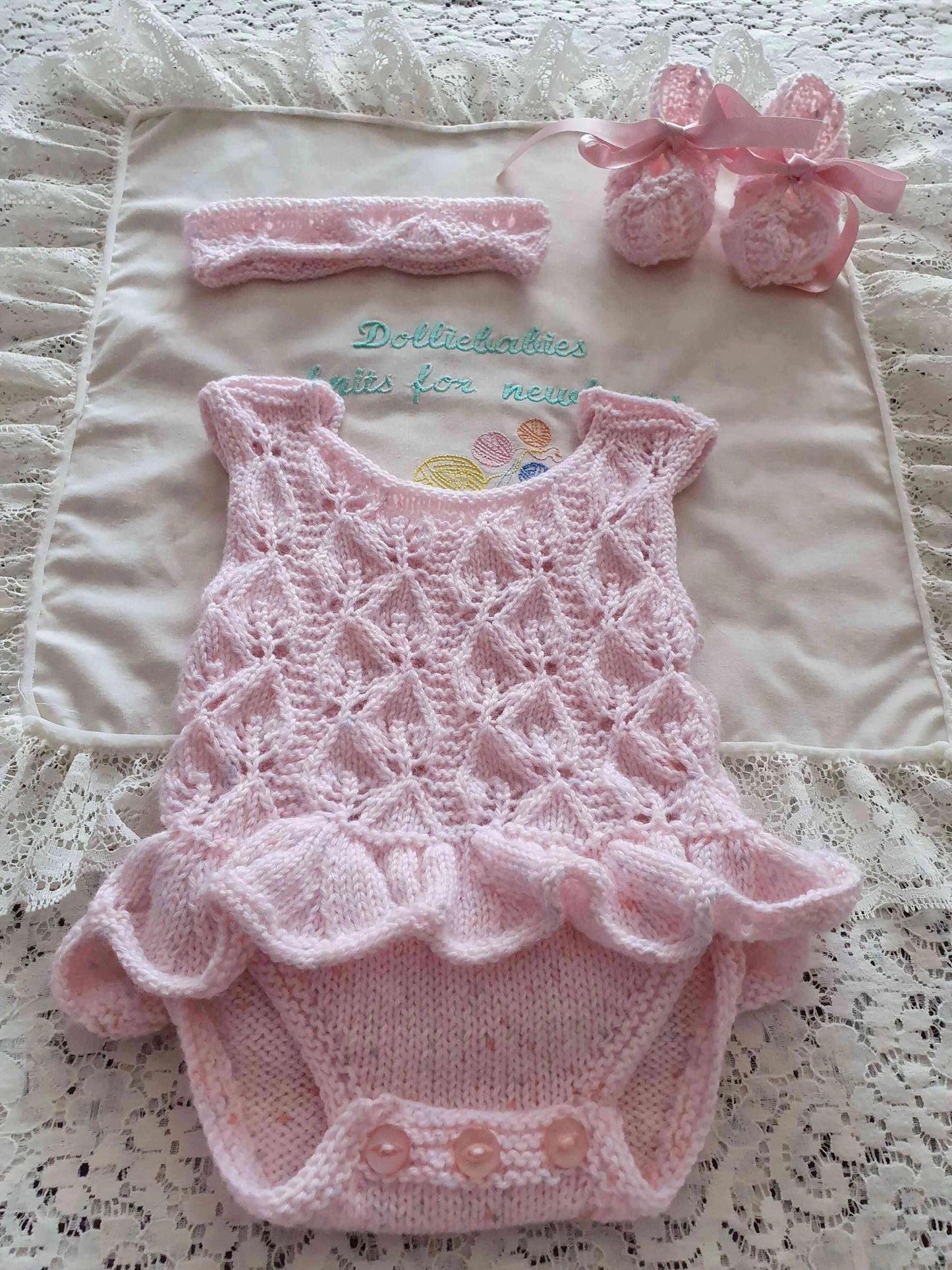 Printed Knitting Pattern 90 – Bodysuit With Single Frill - DollieBabies