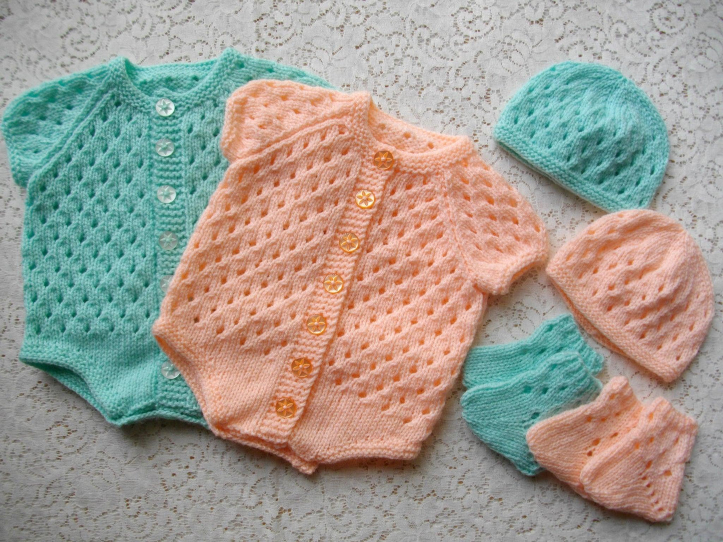 Printed Knitting Pattern 12 - Newborn Button Up Bodysuit - DollieBabies
