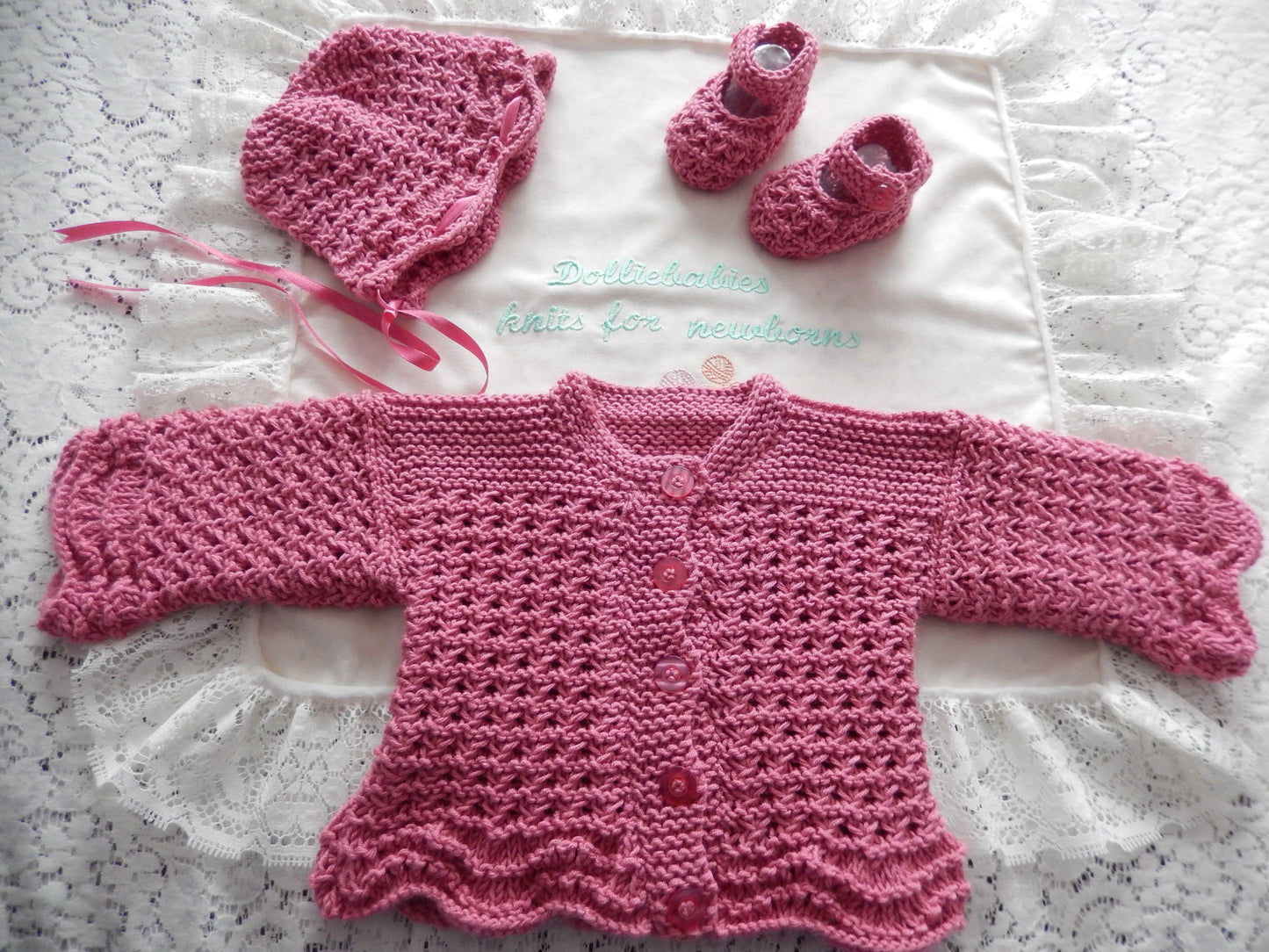 Printed Knitting Pattern 53 - Multi Stitch Baby Cardigan - DollieBabies