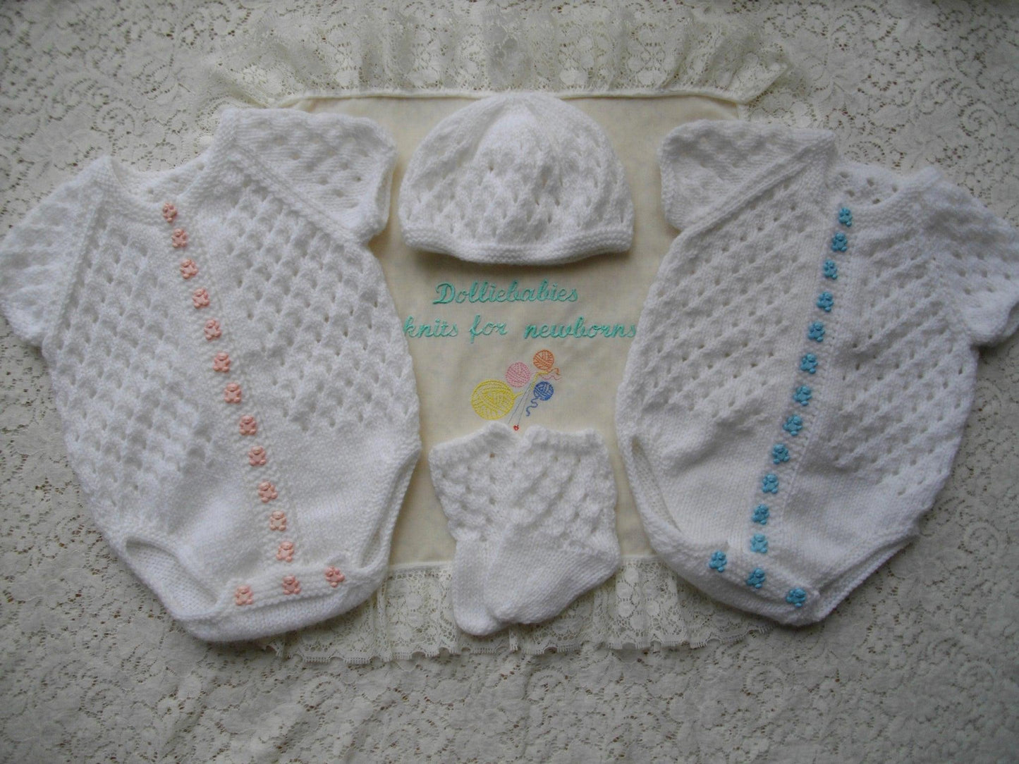 Knitting Pattern Book 1 - DK Eyelet Bodysuit Collection - DollieBabies