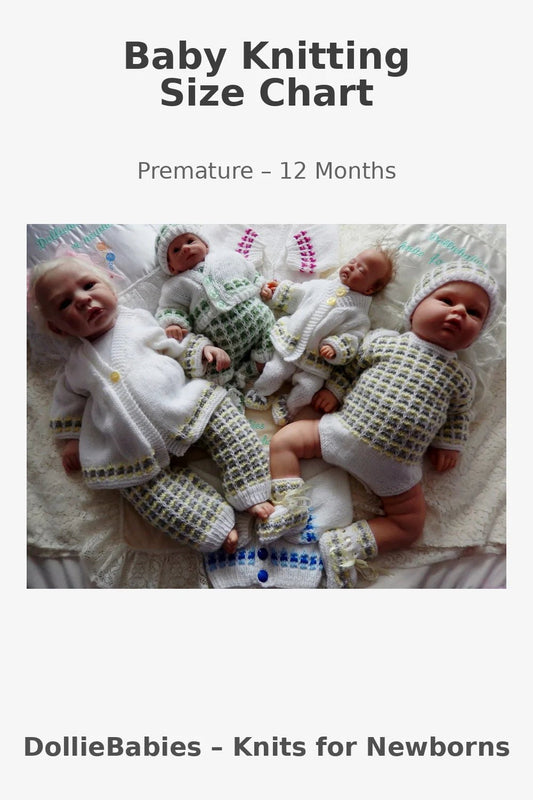 Baby Knitting Size Chart – Premature, Newborn & 0–12 Month Sizes