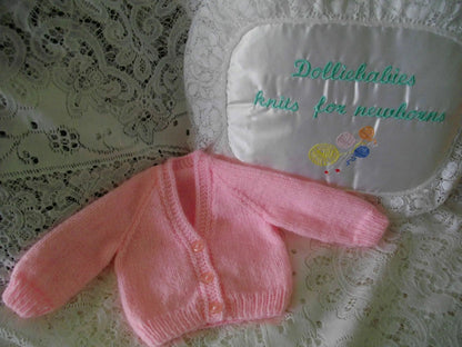 2 Colour Border Baby Cardigan Knitting Pattern PDF 29 - DollieBabies