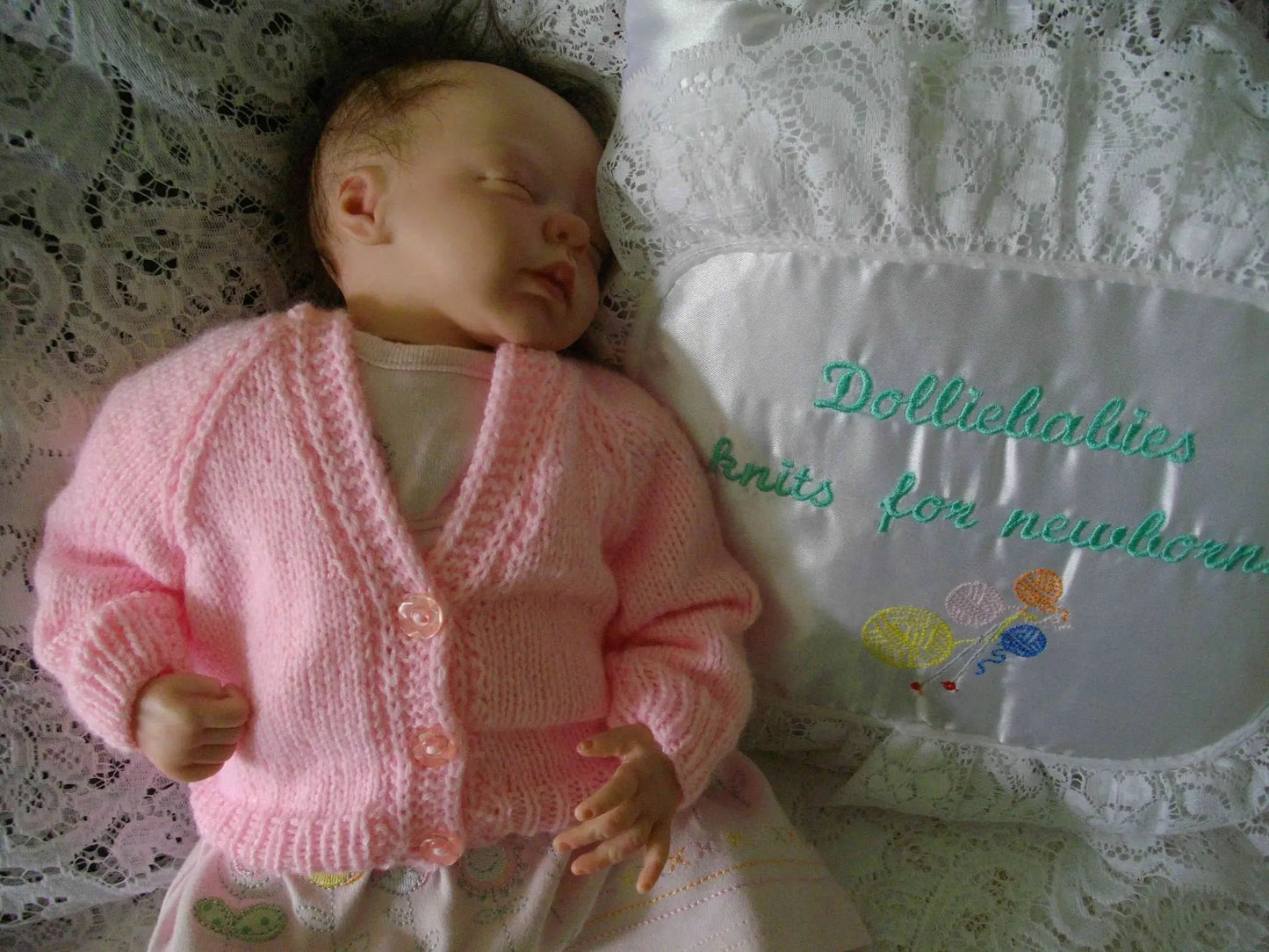 2 Colour Border Baby Cardigan Knitting Pattern PDF 29 - DollieBabies
