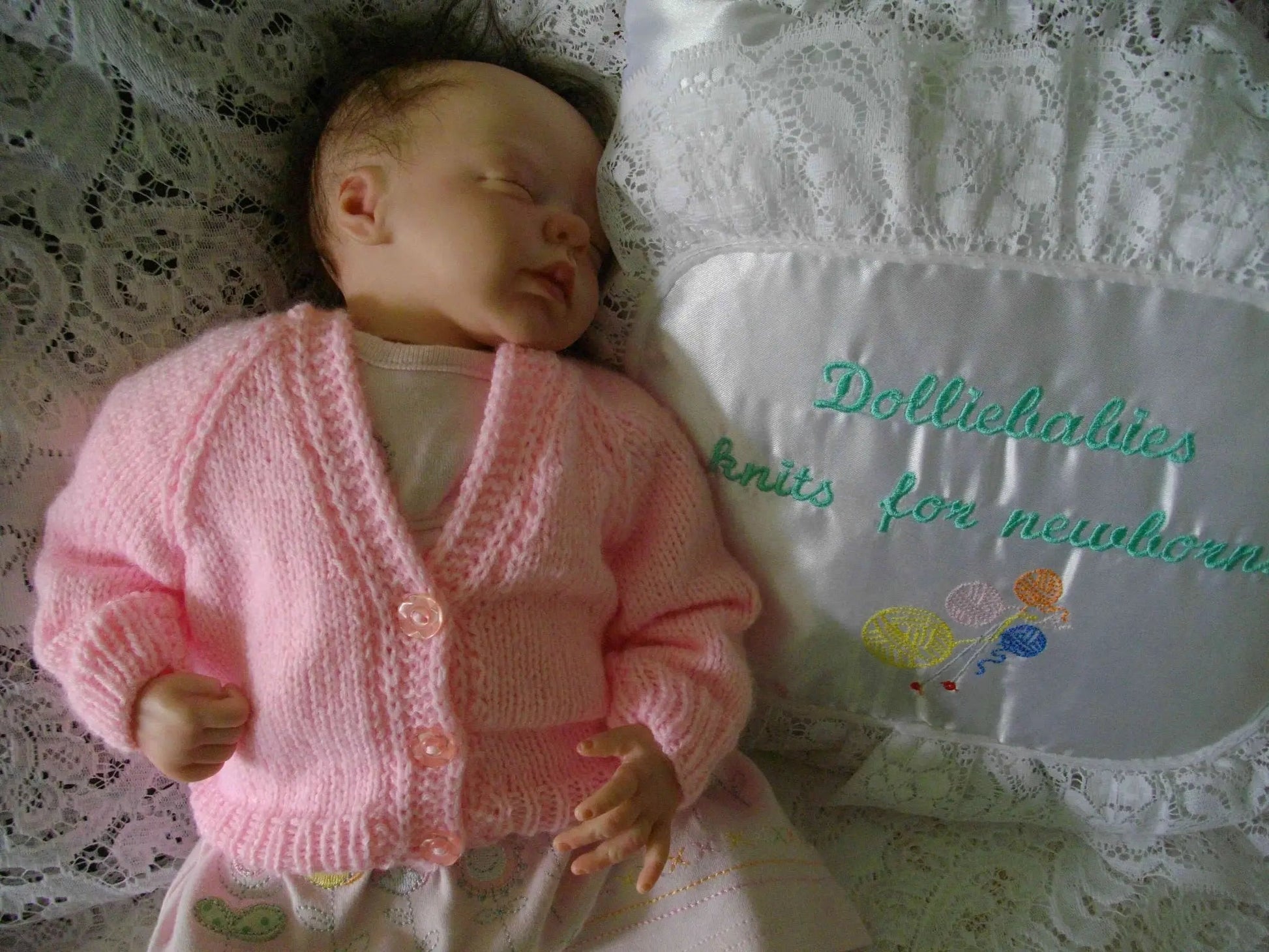 2 Colour Border Baby Cardigan Knitting Pattern PDF 29 - DollieBabies