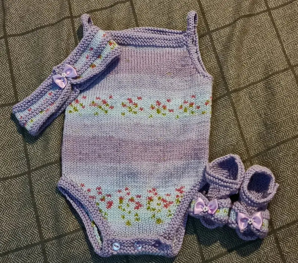 Customer photo of Strappy Baby Bodysuit Knitting Pattern PDF 103