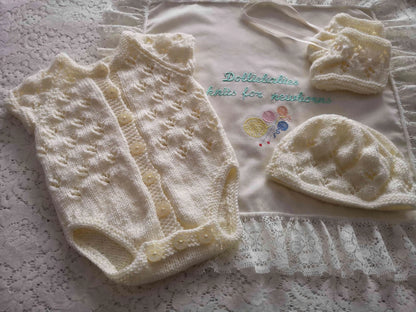 Ready Made Girl's 3-6 Months Crocheted Bodysuits - DollieBabies
