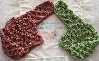 Autumn Leafy Lace Cardigan Knitting Pattern PDF 92 - DollieBabies