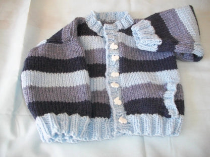 Baby Boy Pocketed Cardigan Knitting Pattern PDF 46 - DollieBabies