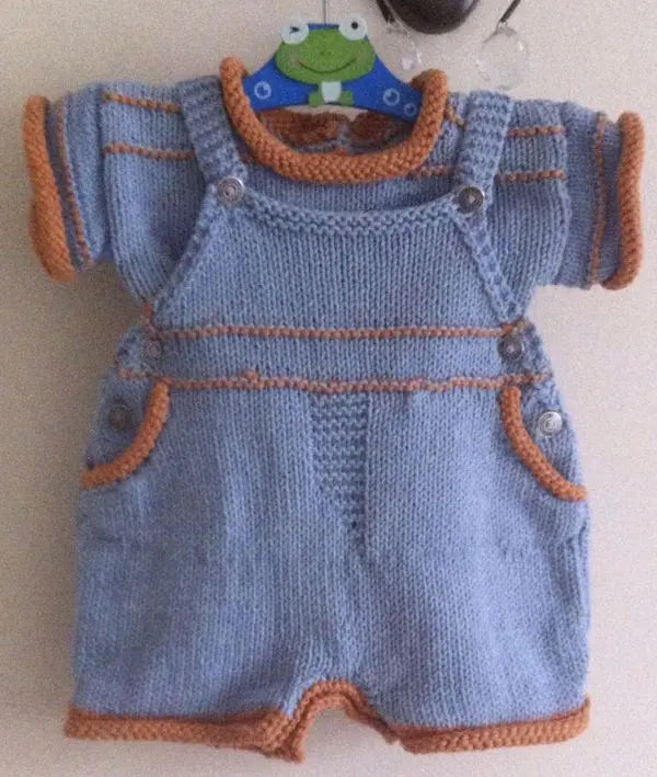 Customer photo of Boy and Girl Dungaree Shorts Knitting Pattern PDF 78