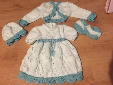 Customer photo of Leafy Lace Baby Dress Knitting Pattern PDF 105