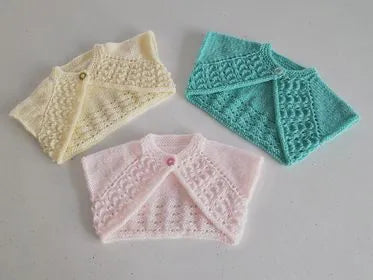 Customer photo of PDF Top Down Baby Bolero Knitting Pattern 112