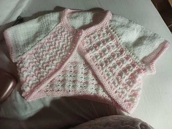 Customer photo of PDF Top Down Baby Bolero Knitting Pattern 112