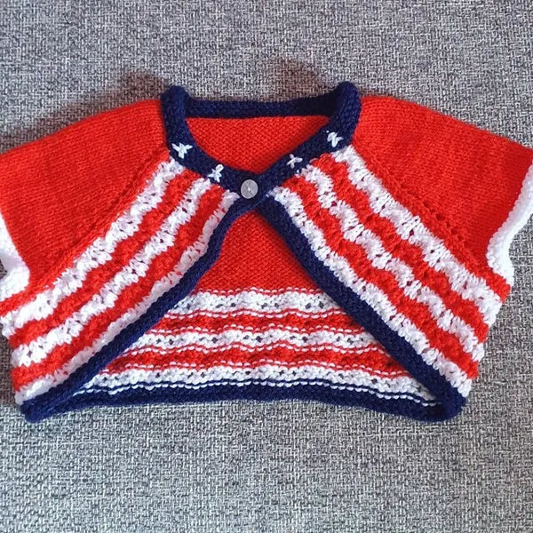 Customer photo of PDF Top Down Baby Bolero Knitting Pattern 112