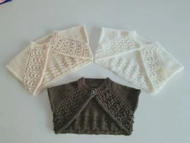 Customer photo of PDF Top Down Baby Bolero Knitting Pattern 112