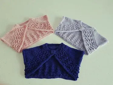 Customer photo of PDF Top Down Baby Bolero Knitting Pattern 112