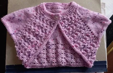 Customer photo of PDF Top Down Baby Bolero Knitting Pattern 112