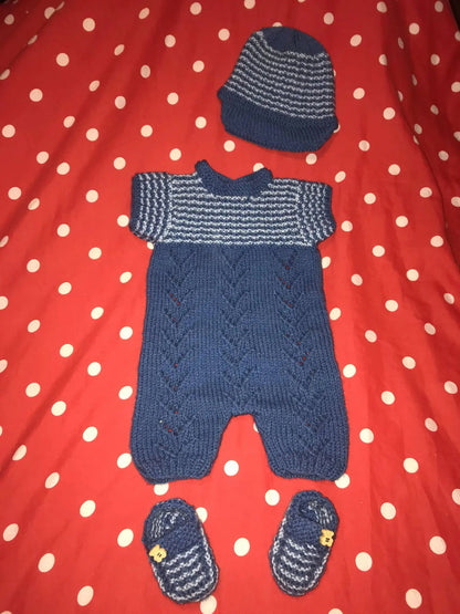 Boys Summer Romper Set Knitting Pattern PDF 66 - DollieBabies