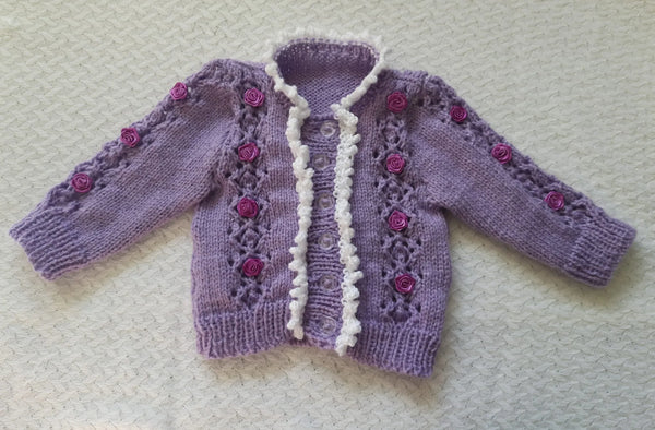 Customer photo of Ribbon Baby Cardigan Knitting Pattern PDF 110