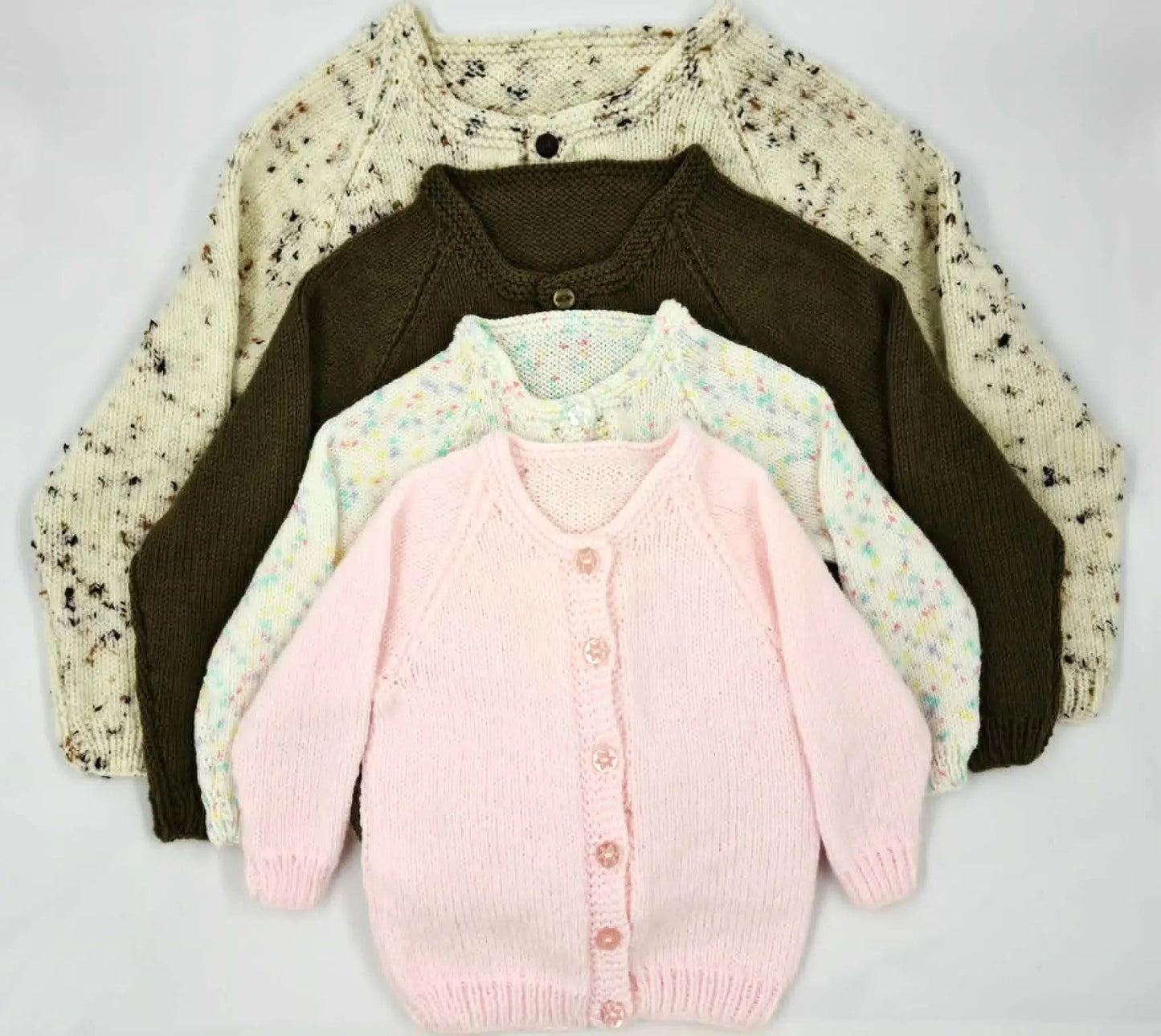 Child Classic Round Neck Cardigan Knitting Pattern PDF 128 - DollieBabies