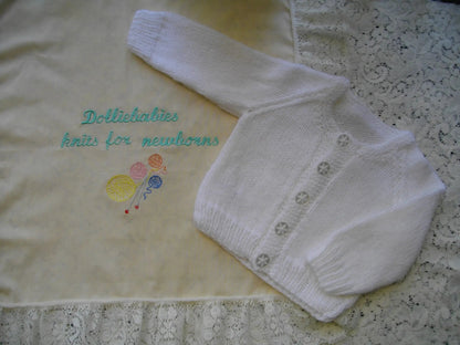 Classic Baby Cardigan Knitting Pattern PDF 1 - DollieBabies