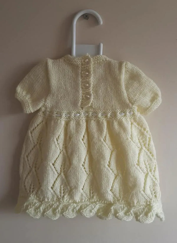 Customer photo of Leafy Lace Baby Dress Knitting Pattern PDF 105