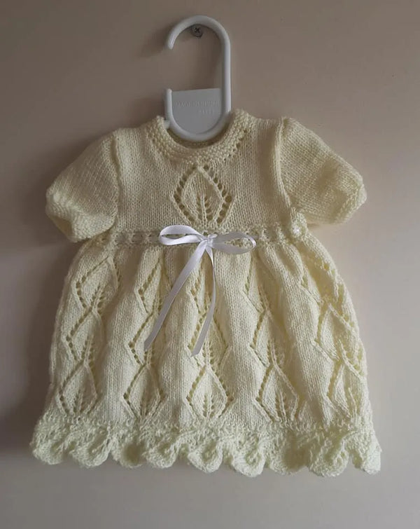 Customer photo of Leafy Lace Baby Dress Knitting Pattern PDF 105