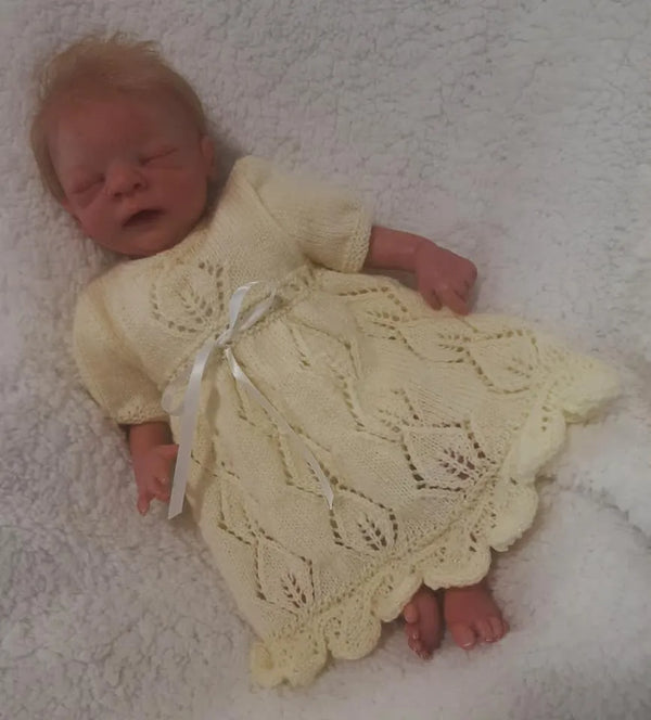 Customer photo of Leafy Lace Baby Dress Knitting Pattern PDF 105