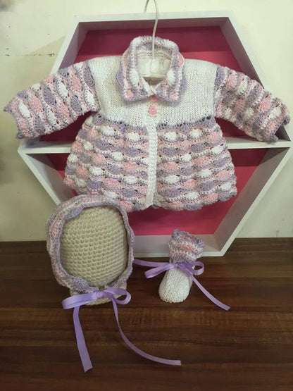 Crochet and Knit Pattern 1 Girls Matinee Set - DollieBabies