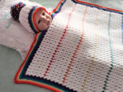Printed Crochet Pattern 3 – Rainbow Baby Blanket & Hat - DollieBabies