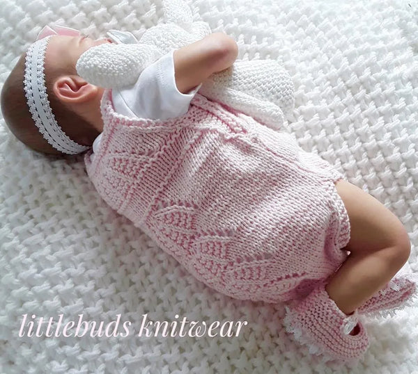 Customer photo of Dungaree Style Bodysuit Knitting Pattern PDF 87