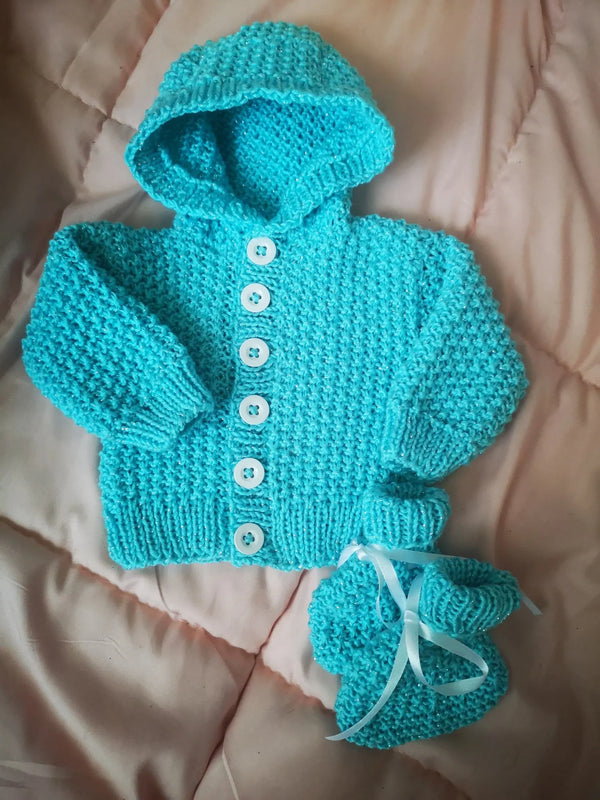 Customer photo of Textured Hooded Cardigan Knitting Pattern PDF 96