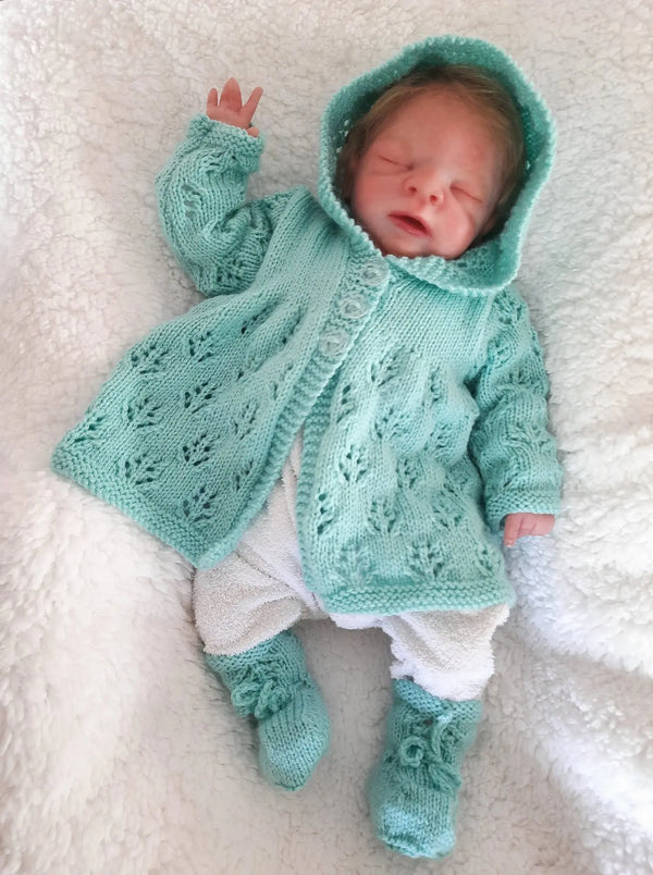 Customer photo of Unisex Hooded Pram Set Knitting Pattern PDF 95