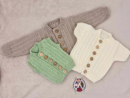 Baby Boy Waistcoat and Cardigan Knitting Pattern