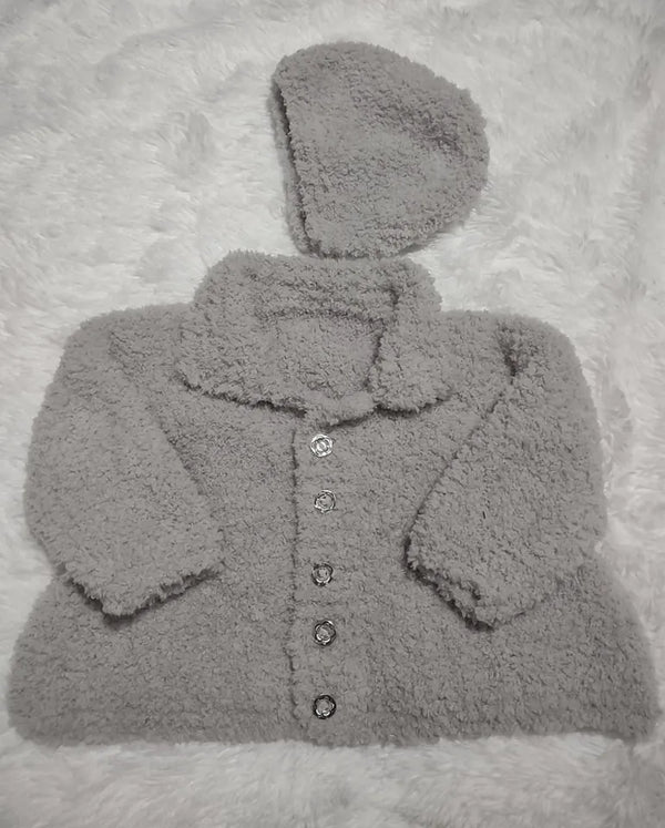Customer photo of Baby Girls Fluffy Coat Knitting Pattern PDF 107