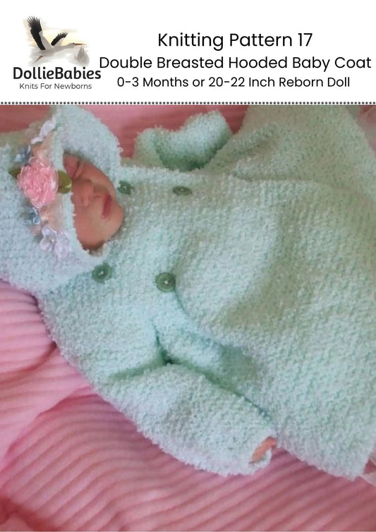 Double Breasted Hooded Baby Coat Knit Pattern PDF 17 - DollieBabies