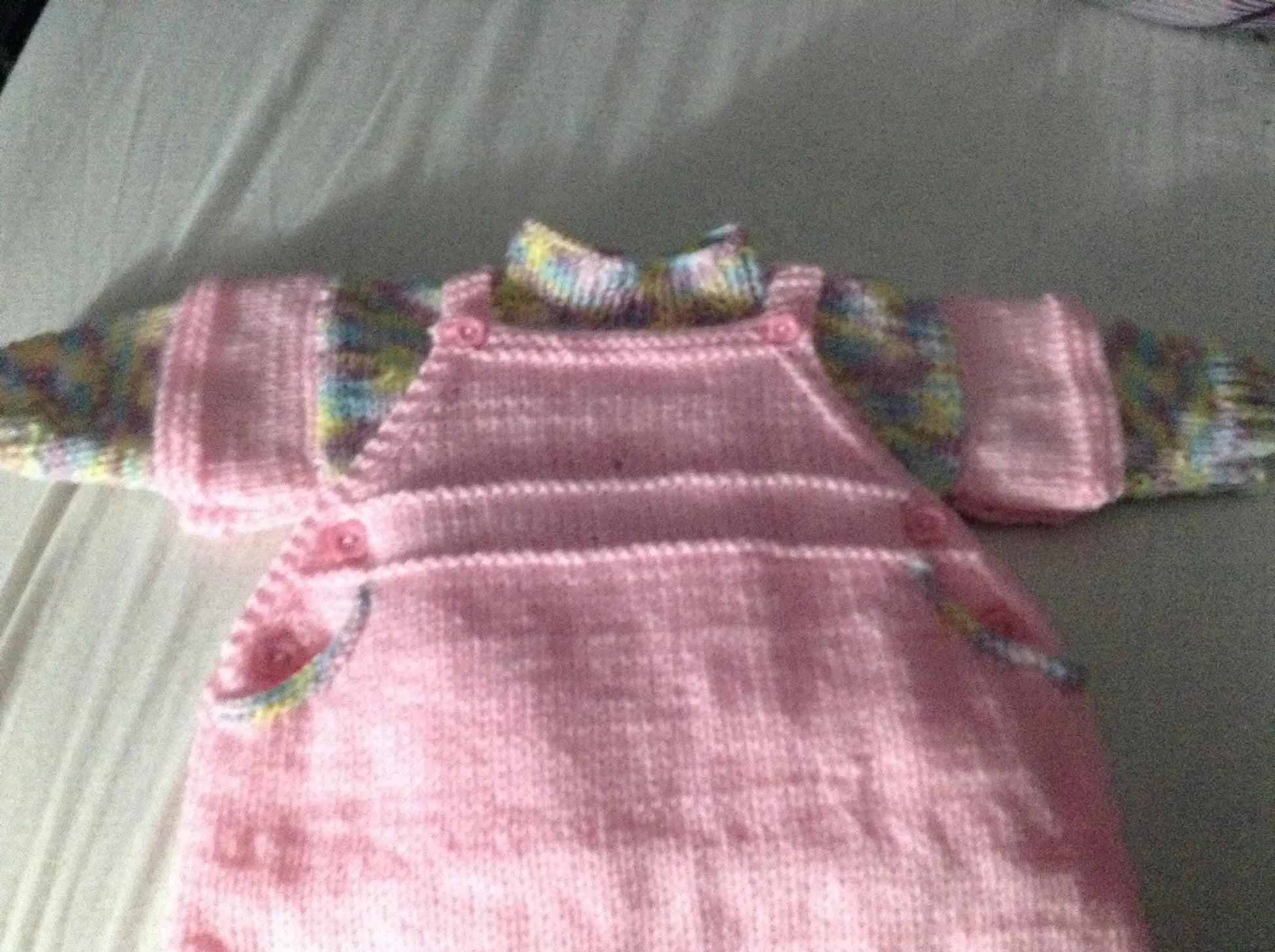 Dungaree Dress Set Knitting Pattern PDF 67 - DollieBabies