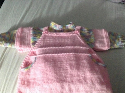 Dungaree Dress Set Knitting Pattern PDF 67 - DollieBabies