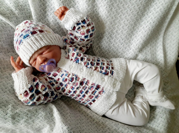 Customer photo of Mosaic Look Baby Cardigan Knitting Pattern PDF 109