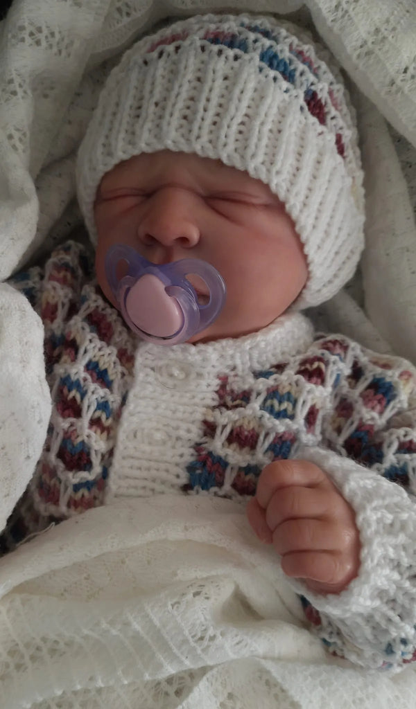 Customer photo of Mosaic Look Baby Cardigan Knitting Pattern PDF 109