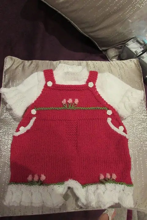 Customer photo of Boy and Girl Dungaree Shorts Knitting Pattern PDF 78