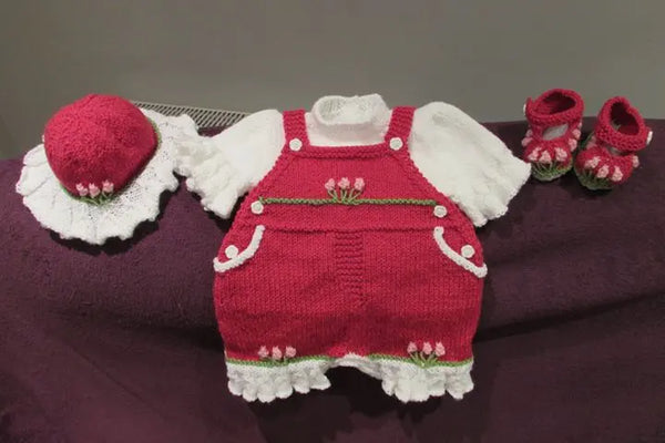 Customer photo of Boy and Girl Dungaree Shorts Knitting Pattern PDF 78