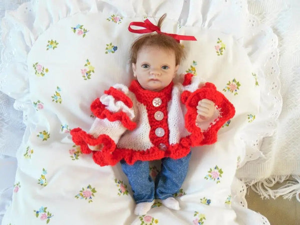 Customer photo of Frill Sleeve Baby Cardigan Knitting Pattern PDF 30