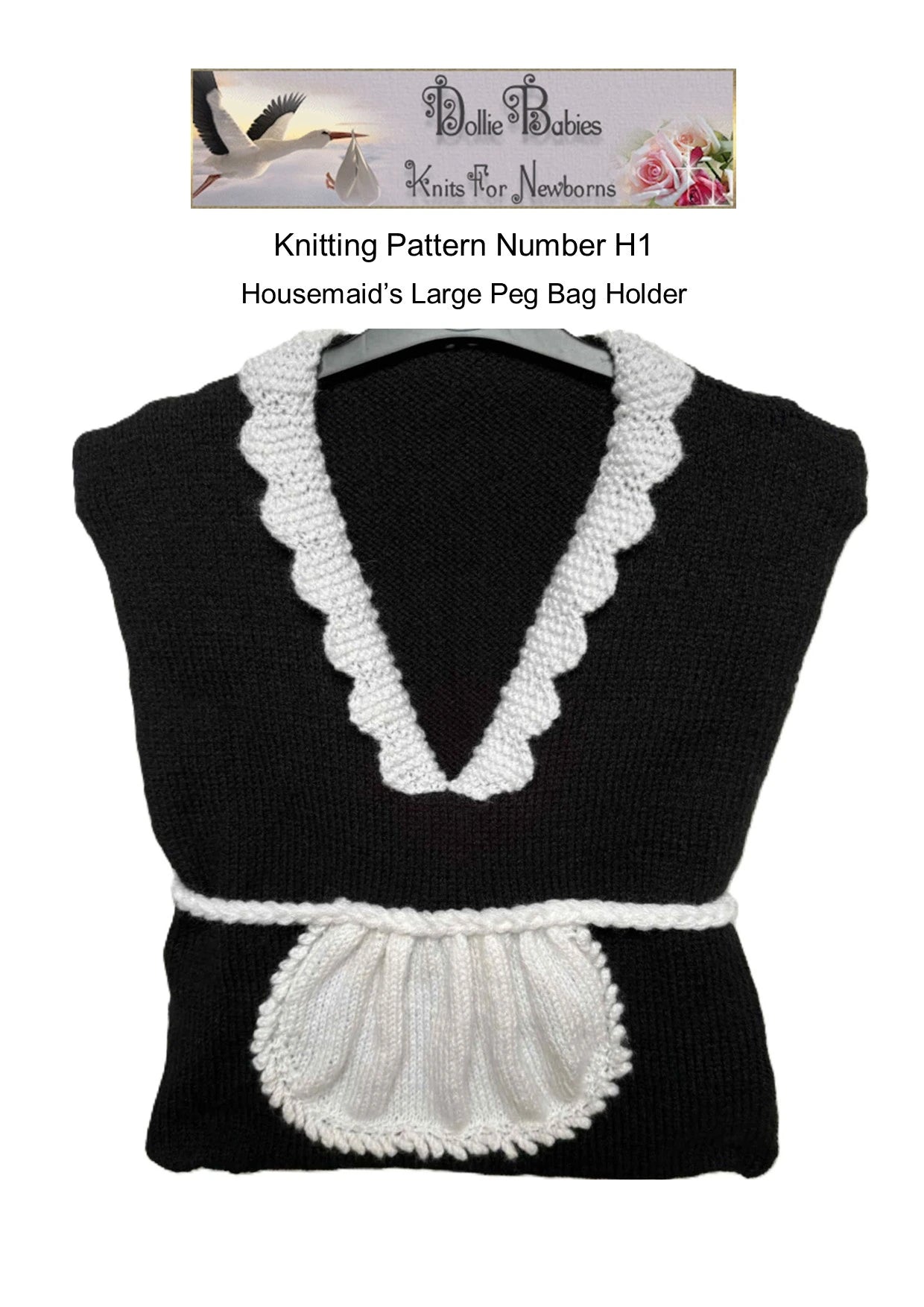 Housemaids peg bag holder knitting pattern, knitting for the home: a fun peg bag knitting pattern - DollieBabies