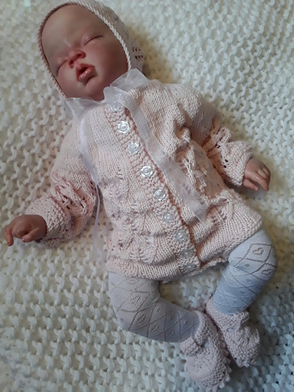 Customer photo of Eyelet Lace Baby Bodysuit Knitting Pattern PDF 24