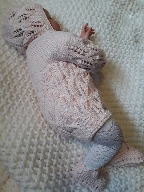 Customer photo of Eyelet Lace Baby Bodysuit Knitting Pattern PDF 24