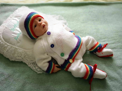 Printed Knitting Pattern 76 – Boys Kimono Style Cardigan - DollieBabies