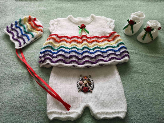 Printed Knitting Pattern 81 – Rainbow Angel Top Set - DollieBabies