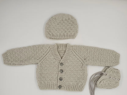 Printed Knitting Pattern 82 – Waffle Stitch Cardigan Sets - DollieBabies